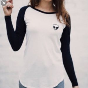 Brandy Melville Alien Long Sleeve Top (Never worn)